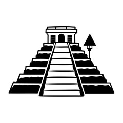 mayan temple icon, mayan temple silhouette vector illustration-simple silhouette illustration of mayan temple, perfect for mayan temple logos and icons