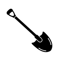 shovel icon, shovel silhouette vector illustration-simple silhouette illustration of shovel, perfect for shovel logos and icons