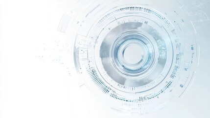 Abstract technology graphic design, futuristic interface, white background. Possible use Stock photo for tech themes, design inspiration, UI/UX design