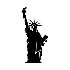 statue of liberty icon, statue of liberty silhouette vector illustration-simple silhouette illustration of statue of liberty, perfect for statue of liberty logos and icons © MdShahariar