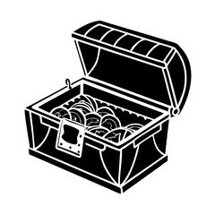 treasure chest icon, treasure chest silhouette vector illustration-simple silhouette illustration of treasure chest, perfect for treasure chest logos and icons