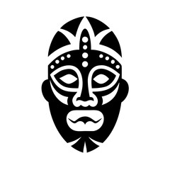 tribal mask icon, tribal mask silhouette vector illustration-simple silhouette illustration of tribal mask, perfect for tribal mask logos and icons