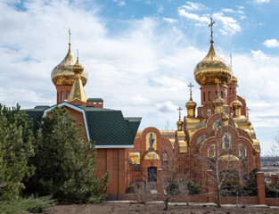 christian church in a green forest in Ukraine