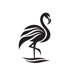 Black Swan Vector Illustration on White Background