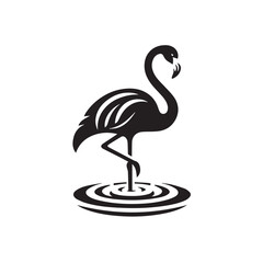 Flamingo Silhouette Vector Illustration