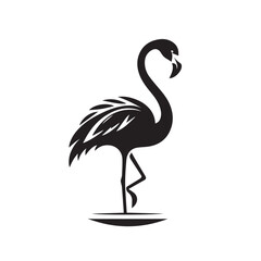 Flamingo silhouette vector illustration on white background