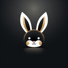 Obraz premium Modern Geometric Rabbit Illustration in a Subdued Palette