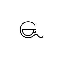 coffee line art vector. simple coffee logo.