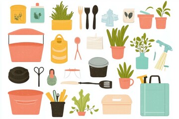 Sustainable Living: Images promoting eco-friendly habits like recycling, using reusable items