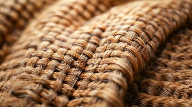 Natural Fiber Texture and Woven Craftsmanship Extreme Close-Up of Burlap or Jute, Detailed Macro Background Pattern