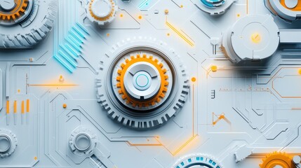 Obraz premium Abstract Futuristic Mechanical Panel Design