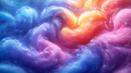 Fototapeta premium A colorful swirl of clouds in the sky