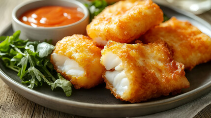 Crispy battered fish fillets