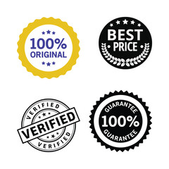 Vintage gold vector stamp and label set, best quality sale guarantee