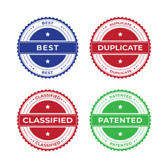 Obraz premium A set of grunge rubber stamps featuring the name Spain, designed as a circular icon with labels, price tags, and symbols for business, sales, and discounts