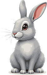 Obraz premium Cute rabbit cartoon isolated on white background