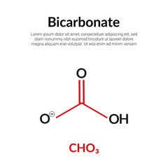 Sodium bicarbonate molecular structure formula, suitable for education or chemistry science content. Vector illustration