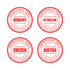 Set of rubber stamps with text and grunge design