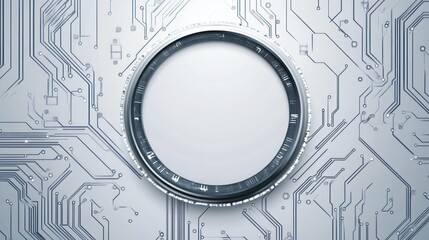 Obraz premium Abstract Circle Frame on Circuit Board Background. Possible Stock Photo Use