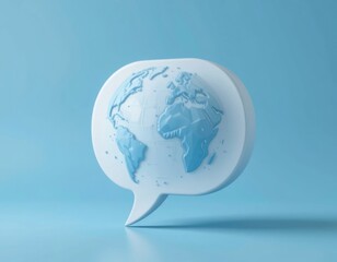 Obraz premium Globe in Speech Bubble Graphic Depicting Global Communication Concept