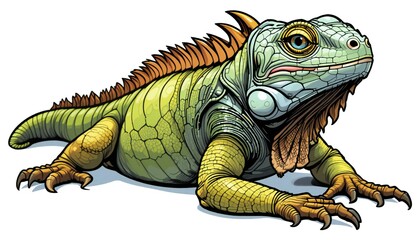 Obraz premium iguana on a white background
