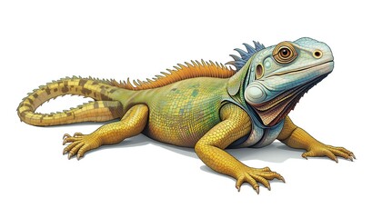 Obraz premium iguana on white background