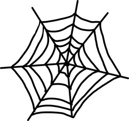 Hand drawn spider web. Halloween. Spider web.