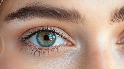 Obraz premium Closeup Eyes Woman Beauty Soft Natural Light