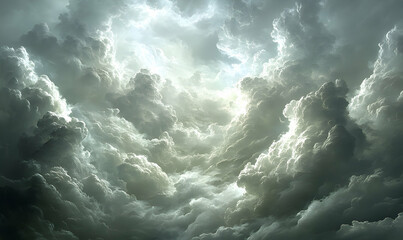 Fototapeta premium Dramatic Sky Filled With Cumulus Clouds