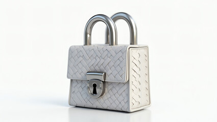 Fototapeta premium Luxury Woven Handbag with Lock-Inspired Design
