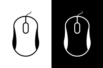 Tech Device Icon Minimalist Mouse Silhouette Design.