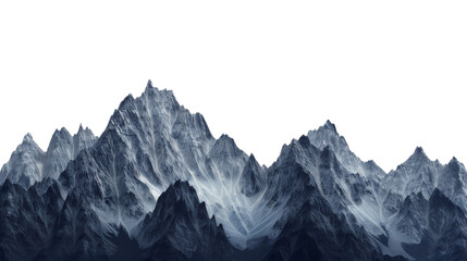 High mountains cut out, isolated on white