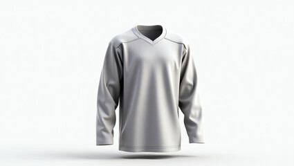 Minimalist Gray V-Neck Long-Sleeve Jersey