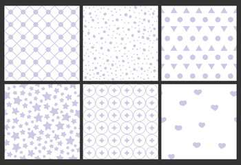 Collection of baby cute seamless patterns