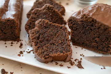 Coffee chocolate cake fresh and homemade baked