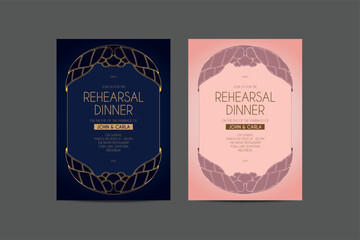 Luxury Minimalist Rehearsal Dinner Wedding Invitation Template