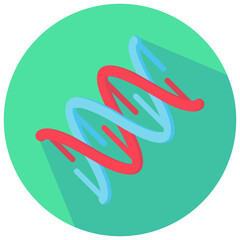 dna vector round flat icon