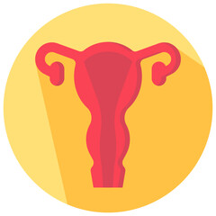 ovaries vector round flat icon