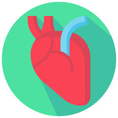 heart vector round flat icon