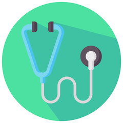 stethoscope vector round flat icon
