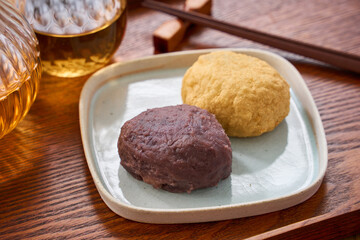 おはぎ – あんこときな粉の伝統的な和菓子