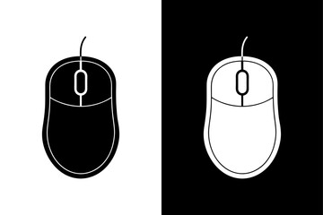 Minimalist Mouse Icon High-Quality Black & White Vector.