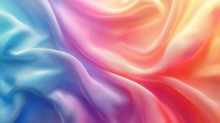 Obraz premium Rainbow Silk Fabric Texture: A Dreamy Pastel Abstract