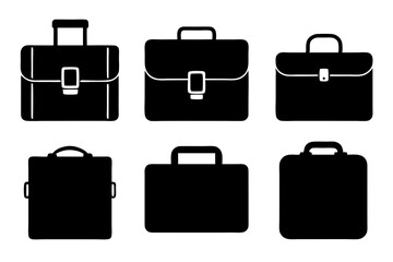 set of creative Briefcase  icon and logo silhouette vector illustration