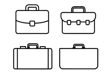 set of creative Briefcase  icon and logo silhouette vector illustration