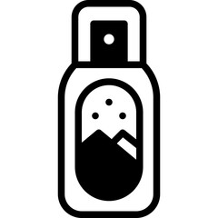 mineral spray solid line icon