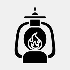 Icon lantern. Camping and adventure elements. Icons in glyph style. Good for prints, posters, logo, advertisement, infographics, etc.