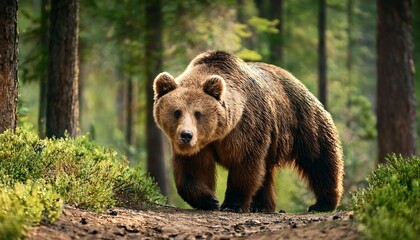 Fototapeta premium brown bear in the woods