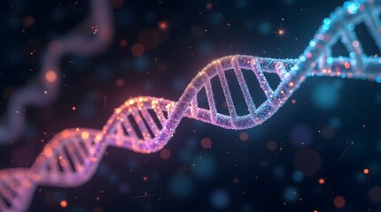 Glowing DNA Strand  Genetic Code  Science Background