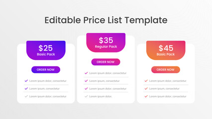 Price List Template Customizable Design for Business, Services, and Product Pricing
